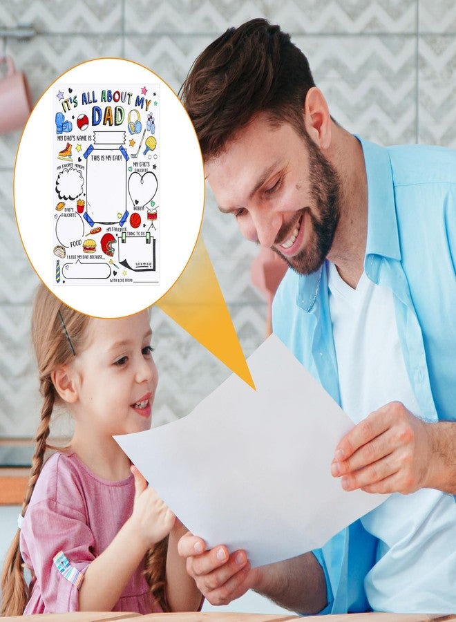 Resurhang 50 Pcs Father's Day Color Your Own About Dad Coloring Posters for Kids Children Crafts for Kids Home Classroom Activities - Image 5